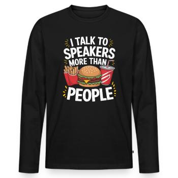 Drive Thru Operator Job Profession Fast Food - Men's Premium Organic Long Sleeve Shirt - black - Front - Nico (187cm)