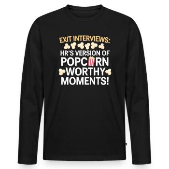 HR Manager Human Resource Employee Exit Interview - Men's Premium Organic Long Sleeve Shirt - black - Front - Nico (187cm)