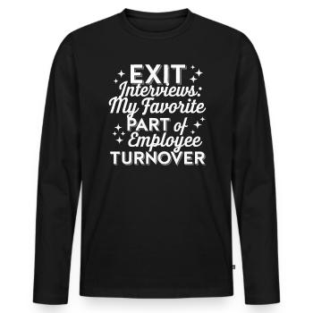 HR Manager Human Resource Employee Exit Interview - Men's Premium Organic Long Sleeve Shirt - black - Front - Nico (187cm)