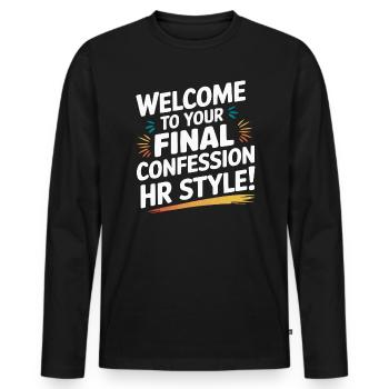 HR Manager Human Resource Employee Exit Interview - Men's Premium Organic Long Sleeve Shirt - black - Front - Nico (187cm)