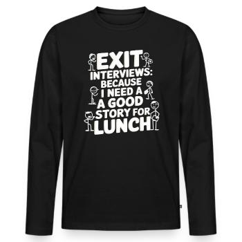 HR Manager Human Resource Employee Exit Interview - Men's Premium Organic Long Sleeve Shirt - black - Front - Nico (187cm)