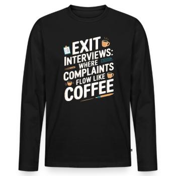 HR Manager Human Resource Employee Exit Interview - Men's Premium Organic Long Sleeve Shirt - black - Front - Nico (187cm)
