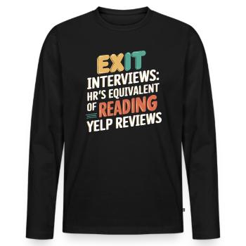 HR Manager Human Resource Employee Exit Interview - Men's Premium Organic Long Sleeve Shirt - black - Front - Nico (187cm)