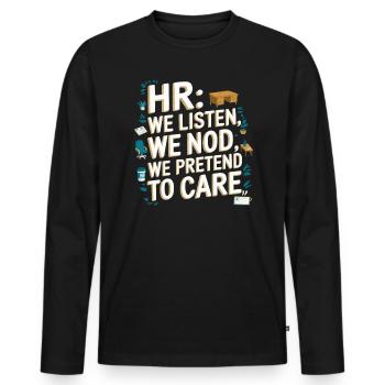 HR-Manager Personalwesen Mitarbeiter Drama am Arbeitsplatz - Männer Premium Bio Langarmshirt - Schwarz - Vorne - Nico (187cm)