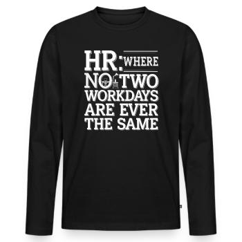 Gestionnaire des ressources humaines Ressources humaines Employé Milieu de travail Drame - T-shirt manches longues Premium bio Homme - noir - Devant - Nico (187cm)