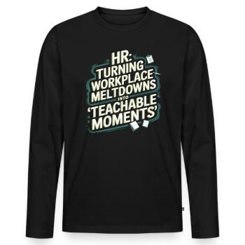 HR Manager Human Resource Employee Workplace Drama - Men's Premium Organic Long Sleeve Shirt - black - Front - Nico (187cm)