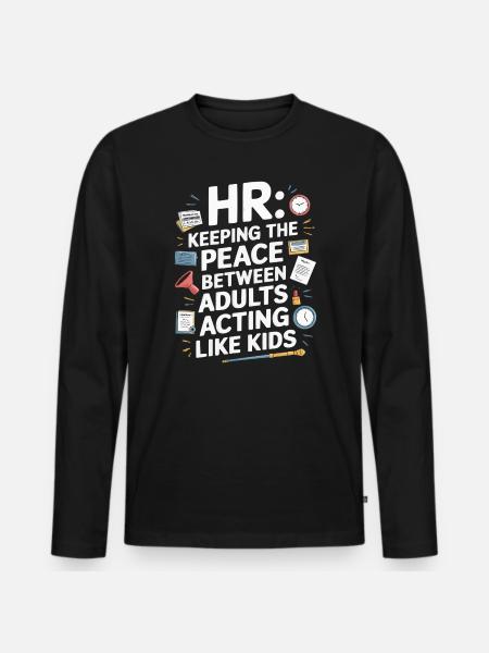 HR Manager Human Resource Employee Workplace Drama - Premium økologisk langermet T-skjorte for menn - svart