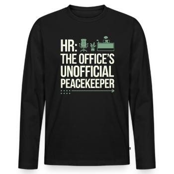 Gestionnaire des ressources humaines Ressources humaines Employé Milieu de travail Drame - T-shirt manches longues Premium bio Homme - noir - Devant - Nico (187cm)