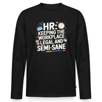 Gestionnaire des ressources humaines Ressources humaines Employé Milieu de travail Drame - T-shirt manches longues Premium bio Homme - noir - Devant - Nico (187cm)