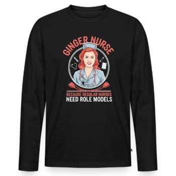 Readhead Krankenschwester Krankenhaus Rote Haare RN Ingwer Krankenpflege - Männer Premium Bio Langarmshirt - Schwarz - Vorne - Nico (187cm)