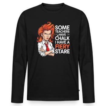 Rothaarige Erzieherin Ginger Hair Lehrer an der Schule - Männer Premium Bio Langarmshirt - Schwarz - Vorne - Nico (187cm)