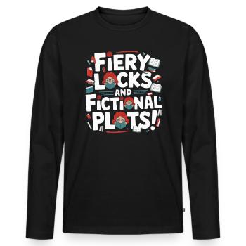 Rothaariger Bücherwurm Ingwer Haare Lesebücher - Männer Premium Bio Langarmshirt - Schwarz - Vorne - Nico (187cm)