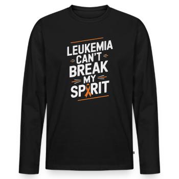 Orange Ribbon Acute Myeloid Leukemia Awareness - Men's Premium Organic Long Sleeve Shirt - black - Front - Nico (187cm)