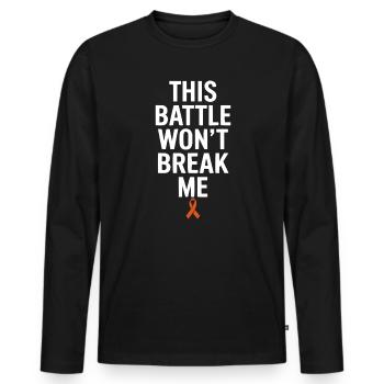 Orange Ribbon Acute Myeloid Leukemia Awareness - Men's Premium Organic Long Sleeve Shirt - black - Front - Nico (187cm)