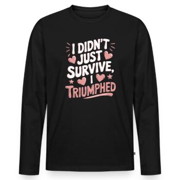 Cancer Survivor Chemotherapy Chemo Beat Cancer - Men's Premium Organic Long Sleeve Shirt - black - Front - Nico (187cm)