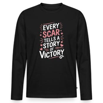 Cancer Survivor Chemotherapy Chemo Beat Cancer - Men's Premium Organic Long Sleeve Shirt - black - Front - Nico (187cm)