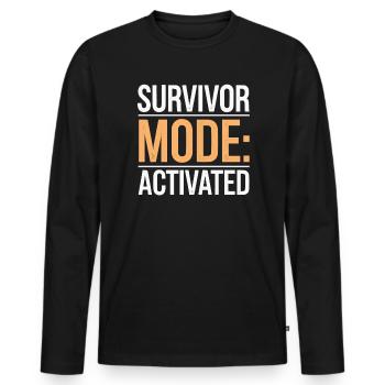 Cancer Survivor Chemotherapy Chemo Beat Cancer - Men's Premium Organic Long Sleeve Shirt - black - Front - Nico (187cm)