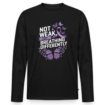 Trouble de la conscience du déficit en alpha-1 antitrypsine - T-shirt manches longues Premium bio Homme - noir - Devant - Nico (187cm)
