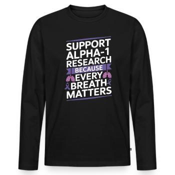 Trouble de la conscience du déficit en alpha-1 antitrypsine - T-shirt manches longues Premium bio Homme - noir - Devant - Nico (187cm)
