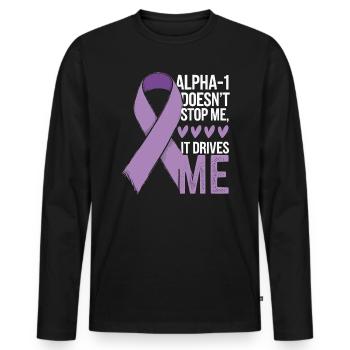 Trouble de la conscience du déficit en alpha-1 antitrypsine - T-shirt manches longues Premium bio Homme - noir - Devant - Nico (187cm)