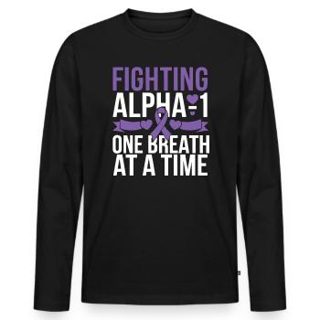 Trouble de la conscience du déficit en alpha-1 antitrypsine - T-shirt manches longues Premium bio Homme - noir - Devant - Nico (187cm)