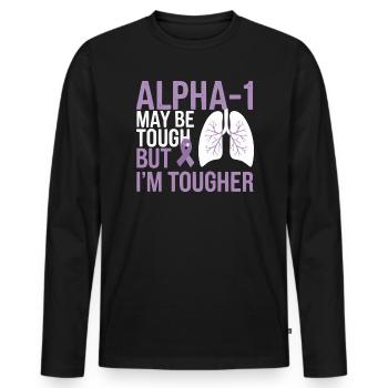 Alpha-1 Antitrypsin Deficiency Awareness Disorder - Men's Premium Organic Long Sleeve Shirt - black - Front - Nico (187cm)