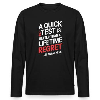 STI Awareness Sexually Transmitted Infections - Men's Premium Organic Long Sleeve Shirt - black - Front - Nico (187cm)