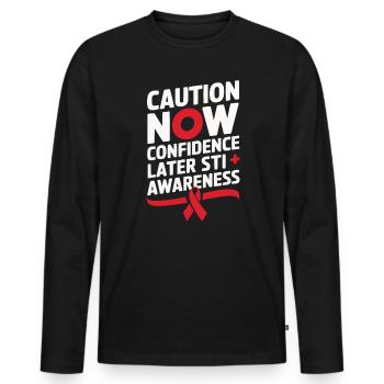 STI Awareness Sexually Transmitted Infections - Men's Premium Organic Long Sleeve Shirt - black - Front - Nico (187cm)