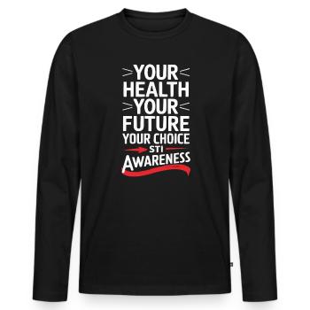 STI Awareness Sexually Transmitted Infections - Men's Premium Organic Long Sleeve Shirt - black - Front - Nico (187cm)
