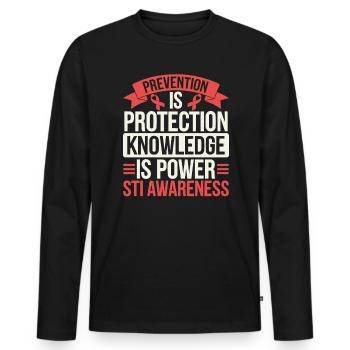 STI Awareness Sexually Transmitted Infections - Men's Premium Organic Long Sleeve Shirt - black - Front - Nico (187cm)