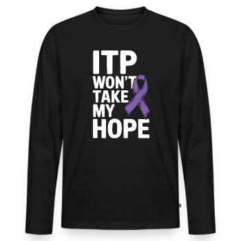 ITP Awareness Immune Thrombocytopenia Platelets - Men's Premium Organic Long Sleeve Shirt - black - Front - Nico (187cm)