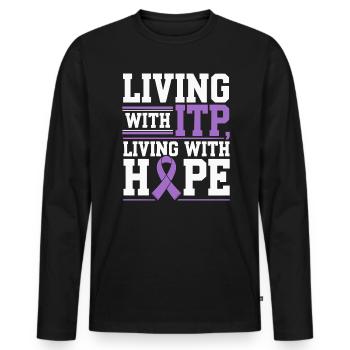 ITP Awareness Immune Thrombocytopenia Platelets - Men's Premium Organic Long Sleeve Shirt - black - Front - Nico (187cm)