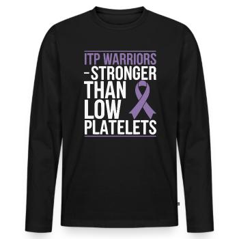 ITP Awareness Immune Thrombocytopenia Platelets - Men's Premium Organic Long Sleeve Shirt - black - Front - Nico (187cm)