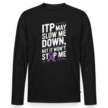 ITP Awareness Immune Thrombocytopenia Platelets - Men's Premium Organic Long Sleeve Shirt - black - Front - Nico (187cm)