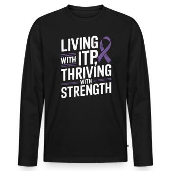 ITP Awareness Immune Thrombocytopenia Platelets - Men's Premium Organic Long Sleeve Shirt - black - Front - Nico (187cm)