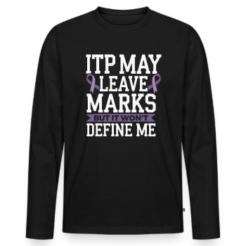 ITP Awareness Immune Thrombocytopenia Platelets - Men's Premium Organic Long Sleeve Shirt - black - Front - Nico (187cm)