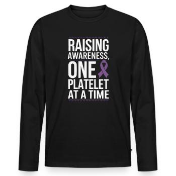 ITP Awareness Immune Thrombocytopenia Platelets - Men's Premium Organic Long Sleeve Shirt - black - Front - Nico (187cm)