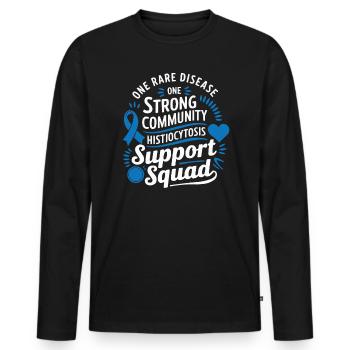 Histiocytosis Awareness Blood Disease Blue Ribbon - Men's Premium Organic Long Sleeve Shirt - black - Front - Nico (187cm)