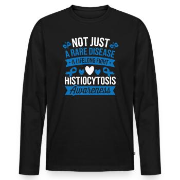 Histiocytosis Awareness Blood Disease Blue Ribbon - Men's Premium Organic Long Sleeve Shirt - black - Front - Nico (187cm)