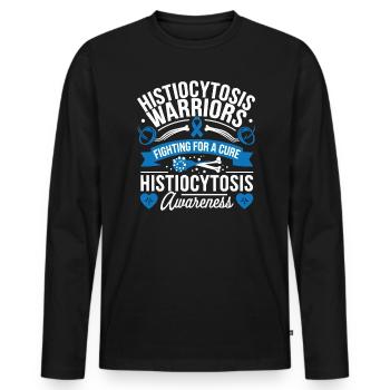Histiozytose Bewusstsein Blutkrankheit Blaues Band - Männer Premium Bio Langarmshirt - Schwarz - Vorne - Nico (187cm)