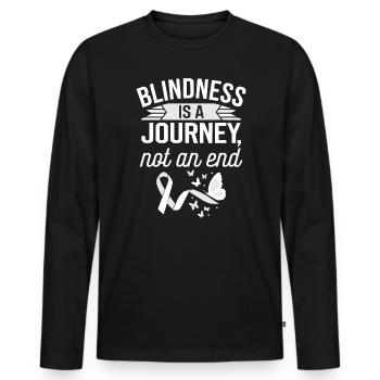 Sensibilisation à la cécité Personnes aveugles malvoyantes - T-shirt manches longues Premium bio Homme - noir - Devant - Nico (187cm)
