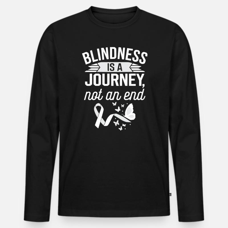 Blindheitsbewusstsein Sehbehinderte Blinde Menschen - Männer Premium Bio Langarmshirt - Schwarz