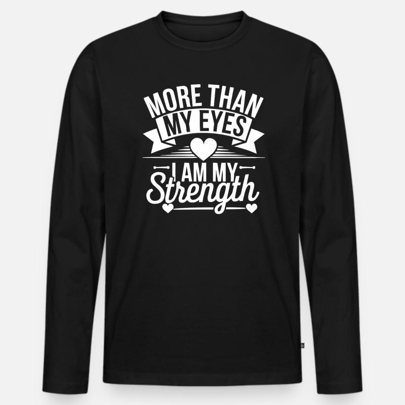 Blindheitsbewusstsein Sehbehinderte Blinde Menschen - Männer Premium Bio Langarmshirt - Schwarz