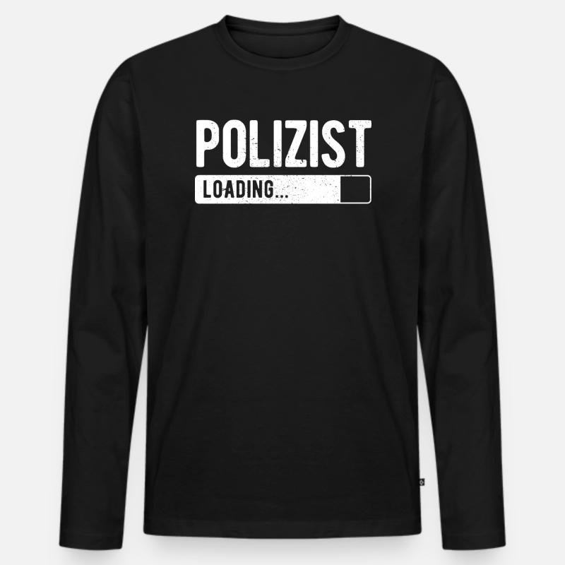 Werdender Polizist Beruf Polizei Studium - Männer Premium Bio Langarmshirt - Schwarz