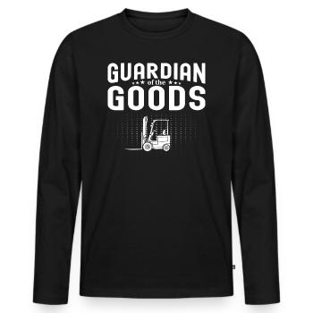 Forklift Operator Funny Gag Joke Forklift - Men's Premium Organic Long Sleeve Shirt - black - Front - Nico (187cm)