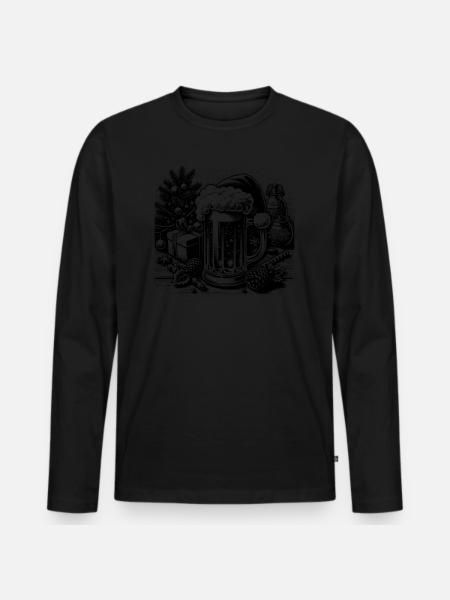 Noël Eggnogg - T-shirt manches longues Premium bio Homme - noir