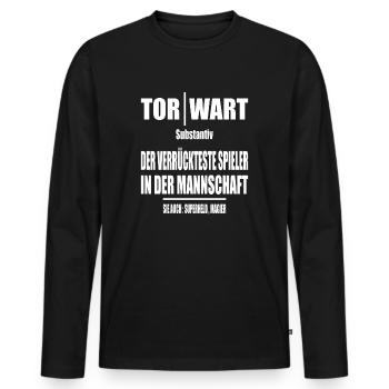 Torwart Fussball Handball Ballsport Golie - Männer Premium Bio Langarmshirt - Schwarz - Vorne - Nico (187cm)