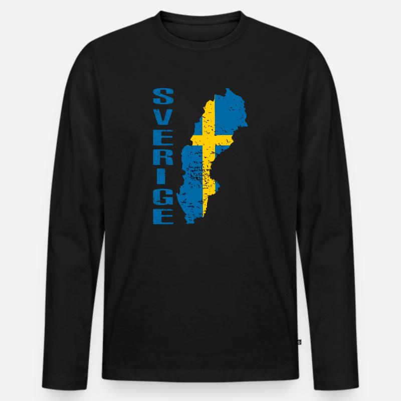 Sverige Schweden Geschenkidee - Männer Premium Bio Langarmshirt - Schwarz
