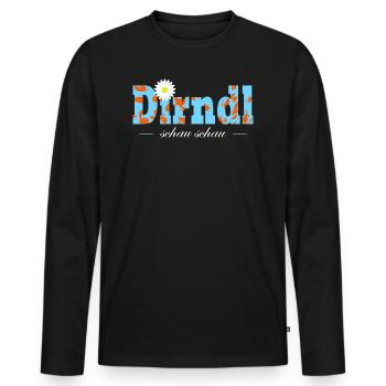 Dirndl schau schau Österreich Dialekt Wien - Männer Premium Bio Langarmshirt - Schwarz - Vorne - Nico (187cm)