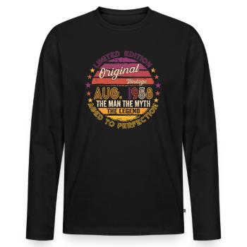 Original Août 1958 64th Birthday Gift Fun - T-shirt manches longues Premium bio Homme - noir - Devant - Nico (187cm)